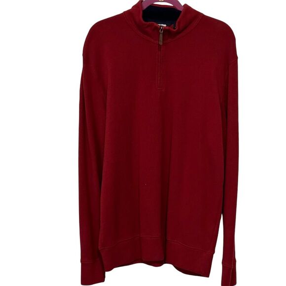 Lands End Men's Burgundy 1/4 Zip Pullover Sweater Size Large Casual - Picture 1 of 9